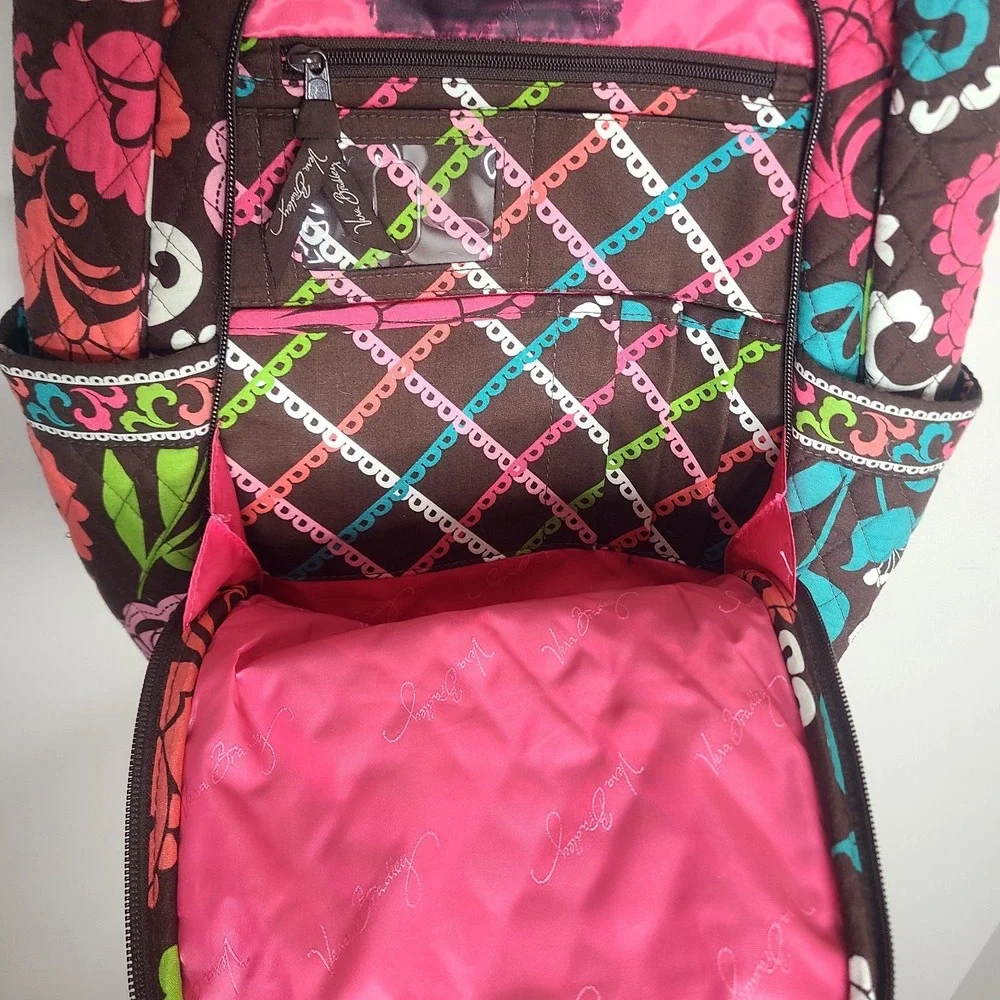 Vera Bradley Backpack Lola Brown Floral Laptop Bag Campus School Travel Boho Y2k